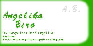 angelika biro business card